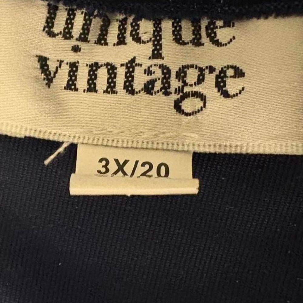 NWT Unique Vintage Velvet Navy Blue Dress 3X 20 Retro Holiday Glam Pinup Formal - Picture 2 of 6